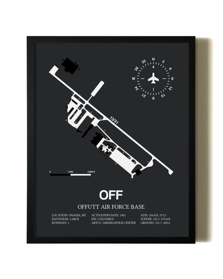 Unframed Offutt Air Force Base map print poster