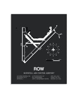 Gray Framed Roswell Air Center Airport layout wall art poster