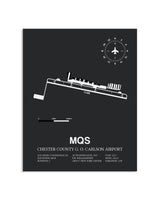 Gray Framed Chester County G. O. Carlson Airport layout wall art poster