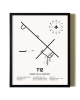 Framed Kirbyville Airport wall art poster in black frame