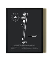 Unframed Indy South Greenwood Airport map print poster