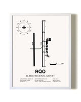 El Reno Regional Airport airport map poster in oak frame