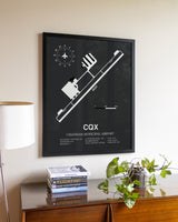 Gray Framed Chatham Municipal Airport wall art poster in black frame