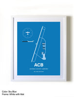 Antrim County Airport framed wall art in white frame with mat