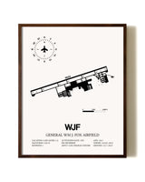 General William J. Fox Airfield aviation print in walnut frame
