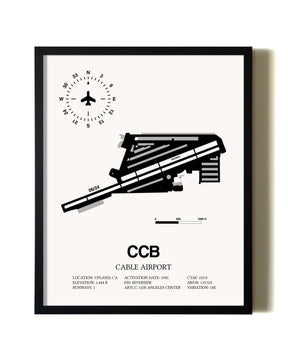 Framed Cable Airport wall art poster in black frame