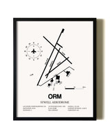 Framed Sywell Aerodrome wall art poster in black frame