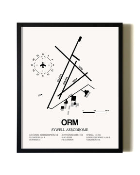 Framed Sywell Aerodrome wall art poster in black frame