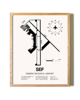 Sebring Regional Airport framed print in natural wood frame