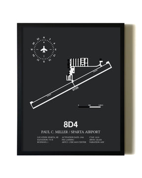 Unframed Paul C Miller/Sparta Airport map print poster