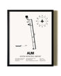 Framed Austin Municipal Airport wall art poster in black frame