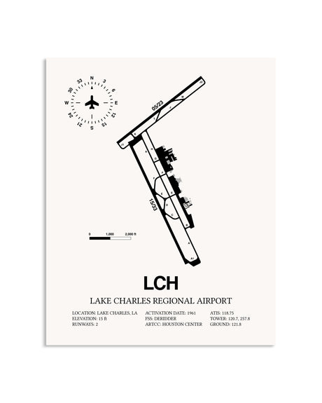 Gray Lake Charles Regional Airport framed poster displayed in an airplane hangar