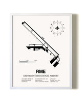 Griffiss International Airport airport map poster in oak frame