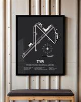 Frame color options for Tyler Pounds Regional Airport Wall Art