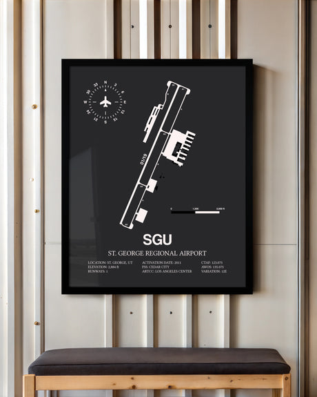 Frame color options for St. George Regional Airport Wall Art