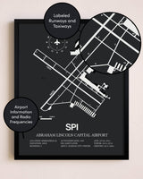 Abraham Lincoln Capital Airport poster size comparison chart
