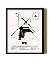 Framed Whiting Field Naval Air Station North wall art poster in black frame
