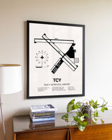 Tracy Municipal Airport aviation wall décor in black wood frame