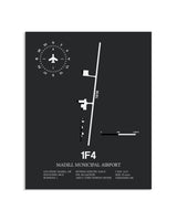 Gray Framed Madill Municipal Airport layout wall art poster