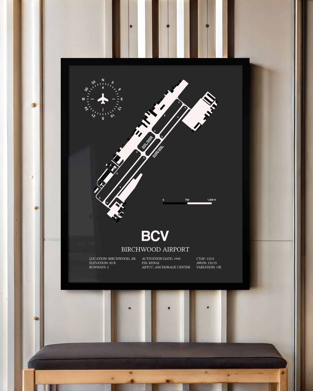 Frame color options for Birchwood Airport Wall Art