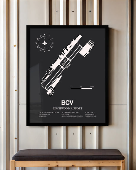 Frame color options for Birchwood Airport Wall Art
