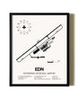 Framed Enterprise Municipal Airport wall art poster in black frame