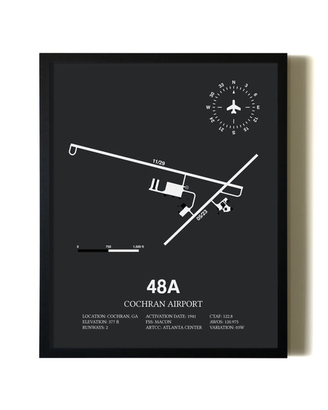Unframed Cochran Airport map print poster