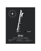 Gray Framed Pecan Plantation Airport layout wall art poster