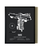 Unframed Gillespie Field Airport map print poster