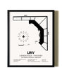 Framed Lawrenceville-Vincennes International Airport wall art poster in black frame