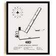 Framed Detailed Airport Map of Clare Municipal Airport (48D) in White with a Black Frame