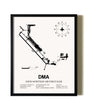 Framed Davis Monthan Air Force Base wall art poster in black frame