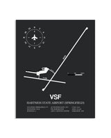 Gray Framed Hartness State Airport (Springfield) layout wall art poster