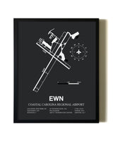 Unframed Coastal Carolina Regional Airport map print poster