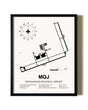 Framed Indianapolis Regional Airport wall art poster in black frame