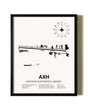 Framed Houston Southwest Airport wall art poster in black frame