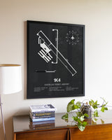 Gray Framed David Jay Perry Airport wall art poster in black frame