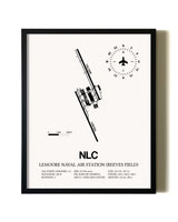 Framed Lemoore Naval Air Station (Reeves Field) wall art poster in black frame
