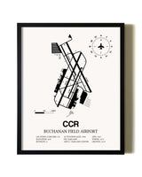 Framed Buchanan Field wall art poster in black frame