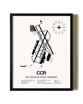 Framed Buchanan Field wall art poster in black frame
