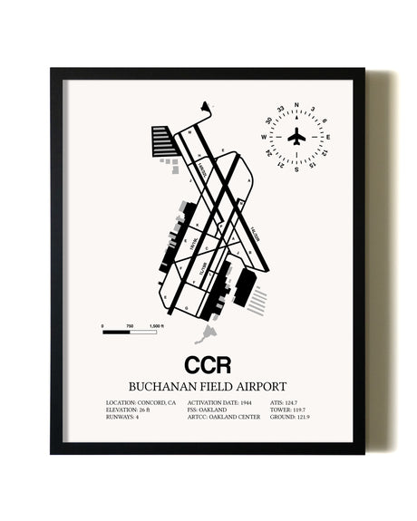 Framed Buchanan Field wall art poster in black frame