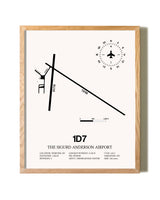 The Sigurd Anderson Airport framed print in natural wood frame