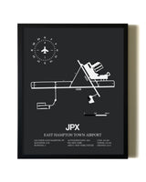 Unframed East Hampton Town Airport map print poster