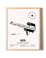 Bay Bridge Airport framed wall art in white frame