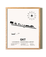 Gatlinburg-Pigeon Forge Airport framed print in natural wood frame