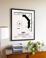 Lawrenceville-Vincennes International Airport aviation wall décor in black wood frame