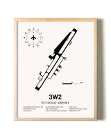 Put in Bay Airport framed wall art in white frame