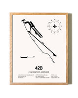 Goodspeed Airport framed print in natural wood frame