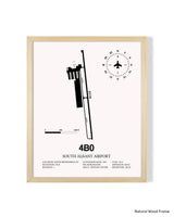 Detailed Airport Map of South Albany Airport (4B0) in White with a Natural Frame