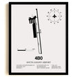 Framed Detailed Airport Map of South Albany Airport (4B0) in White with a Black Frame